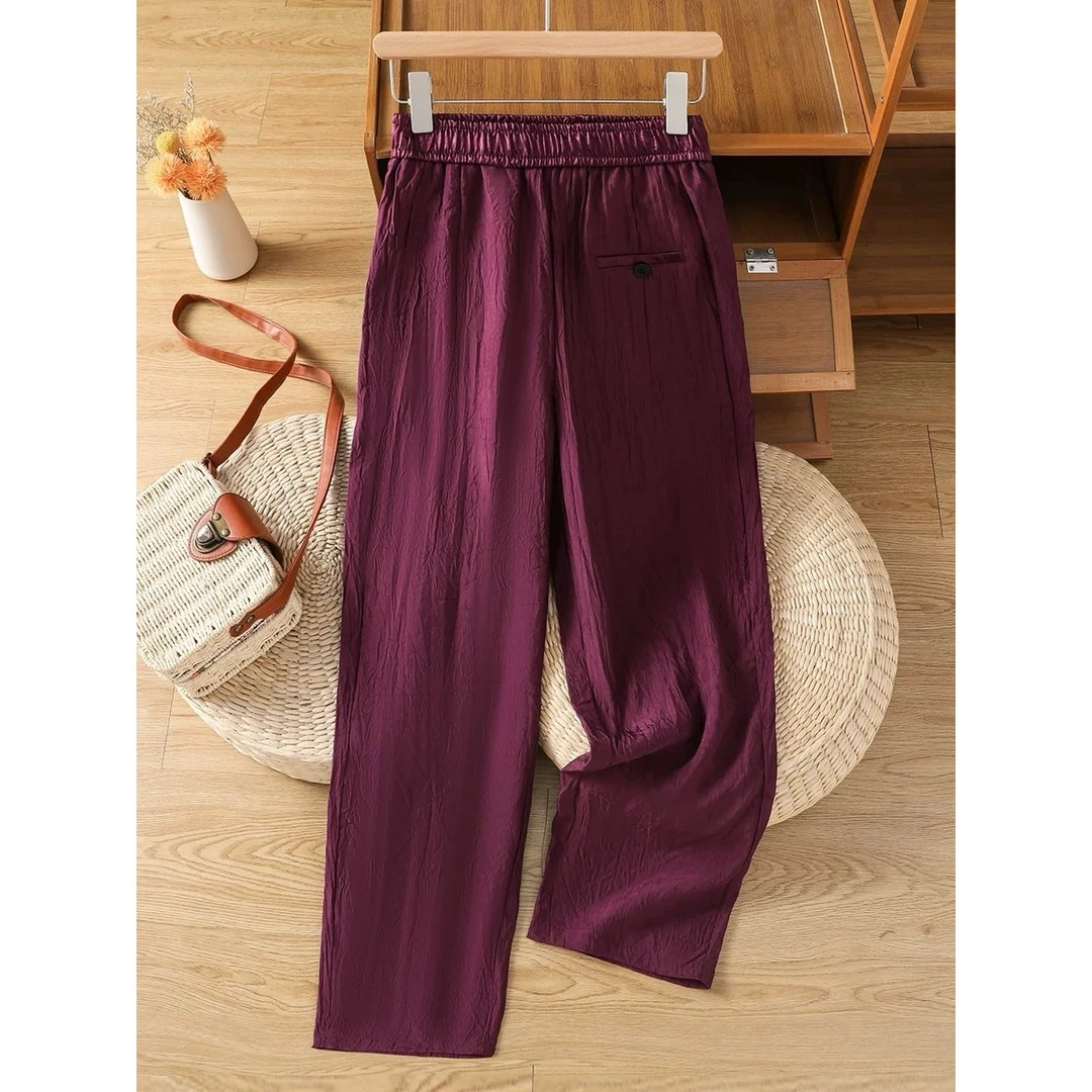 S·Y·C【闲云逸步】夏日松弛感亚醋 酸宽松阔腿裤