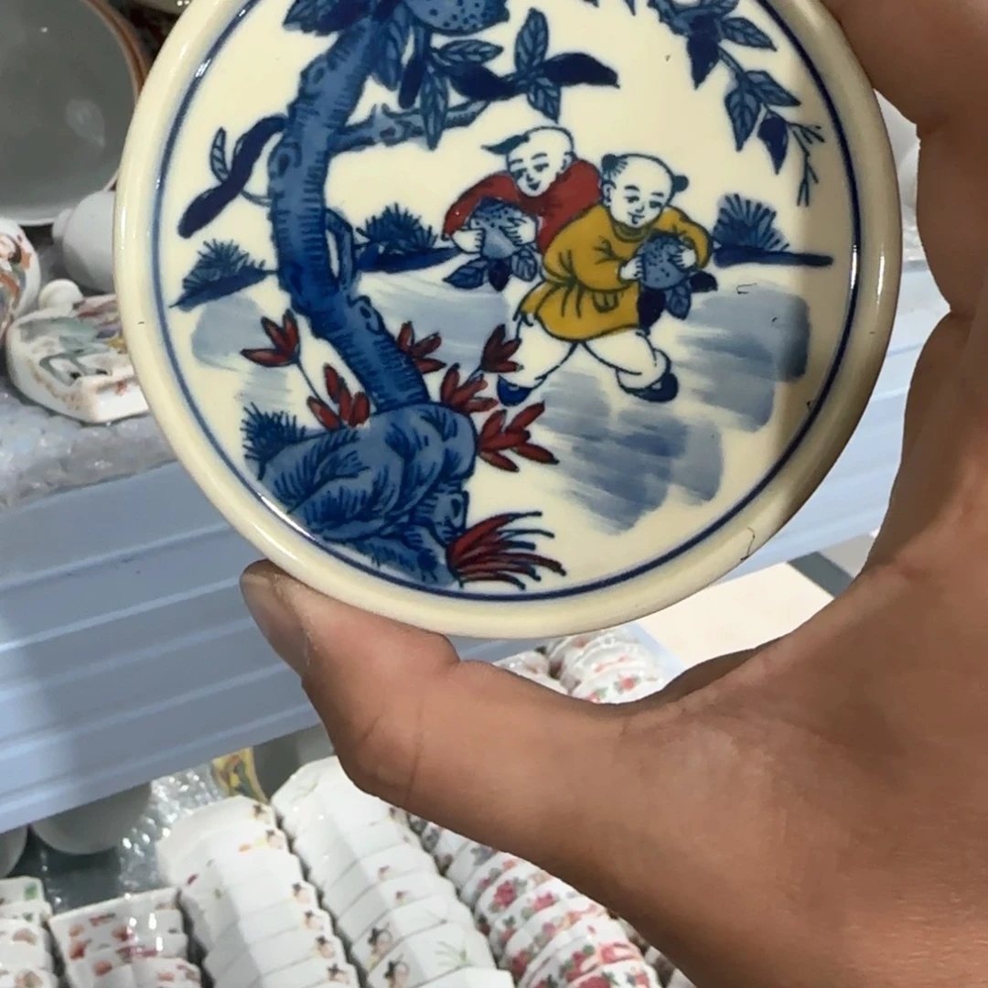 瓷片摆件手绘瓷器清库存