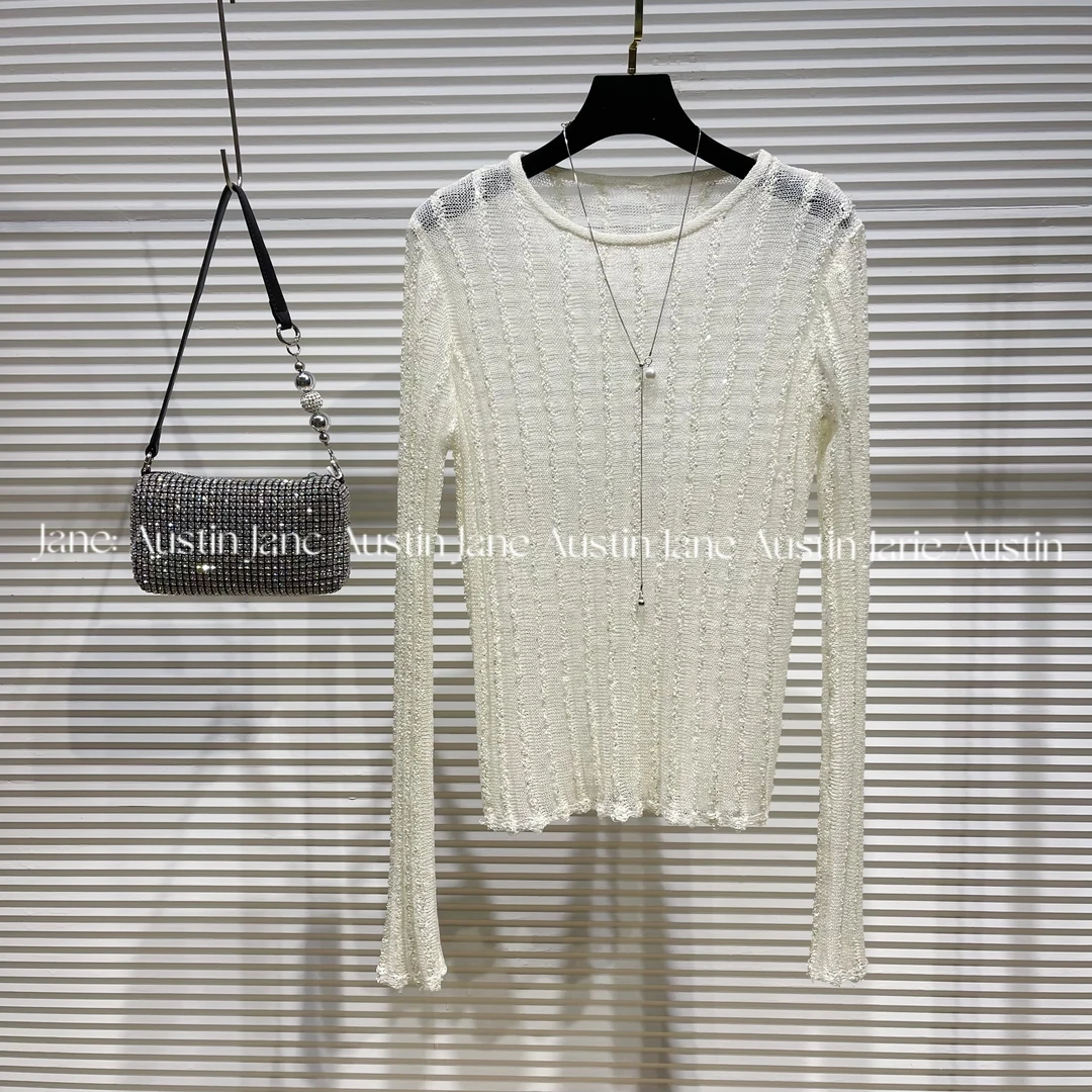 Jane Austin （星斑）2025早春新款时尚百搭气质珠片纱女