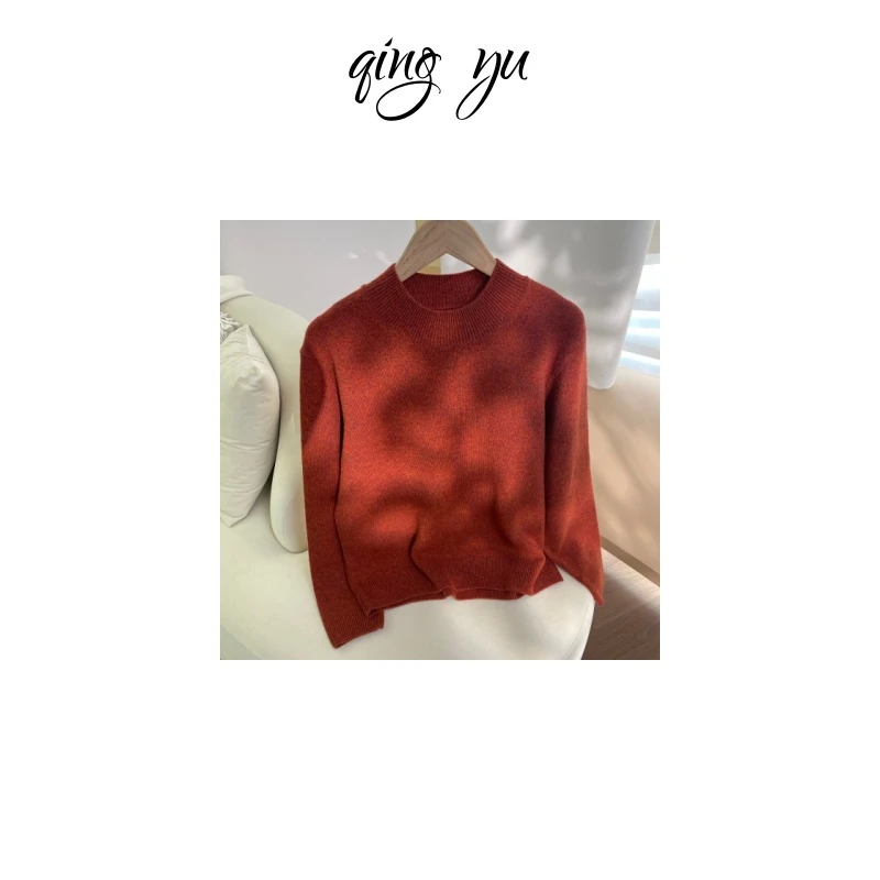 【超美花纱】100纯山羊绒衫半高领套头内搭打底衫女