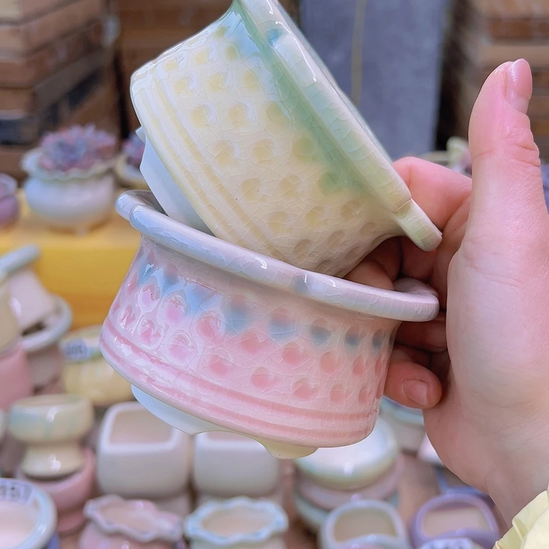 红陶陶瓷花盆当场满12包邮