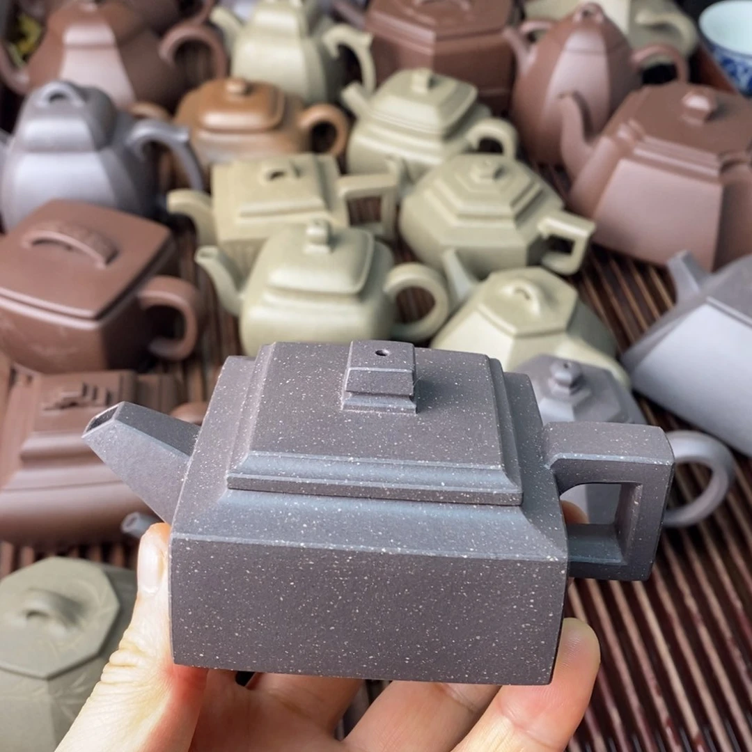 紫砂茶壶开****浪青灰紫泥方山逸士100cc