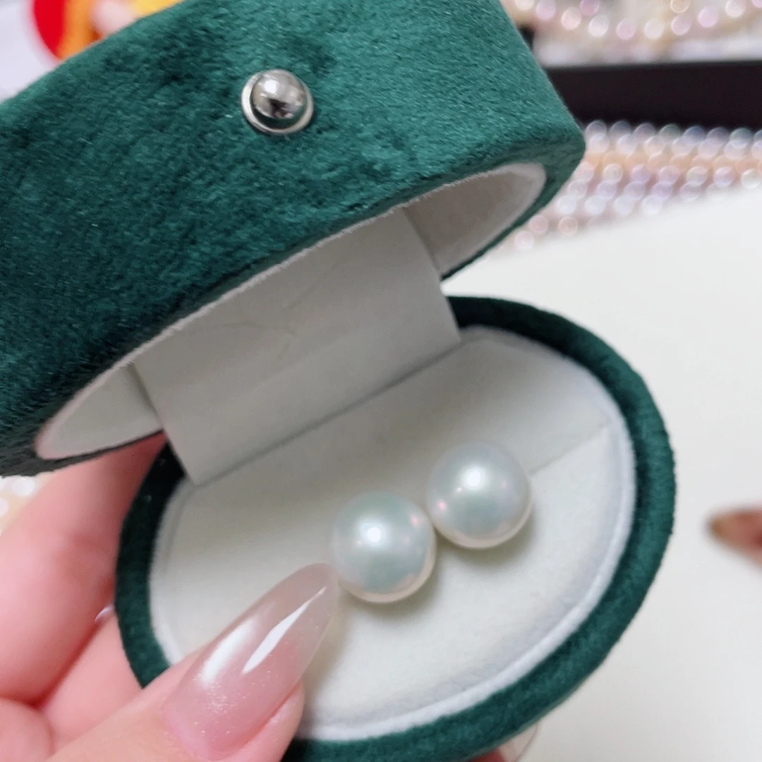 嗨***我银S925镶嵌淡水珍珠耳饰