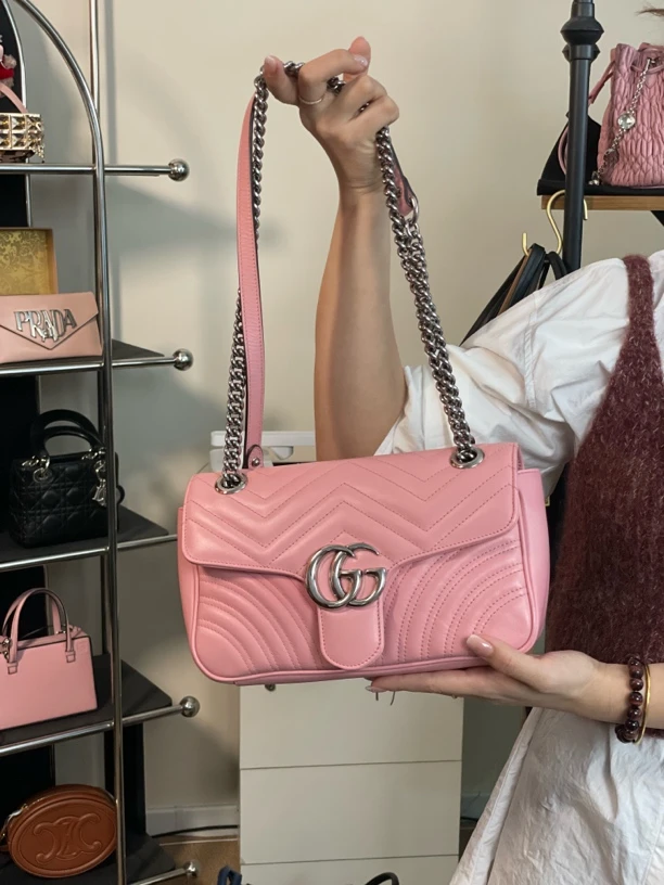 95新 GUCCI/古驰 阿白奢品｜古驰 粉色26马蒙