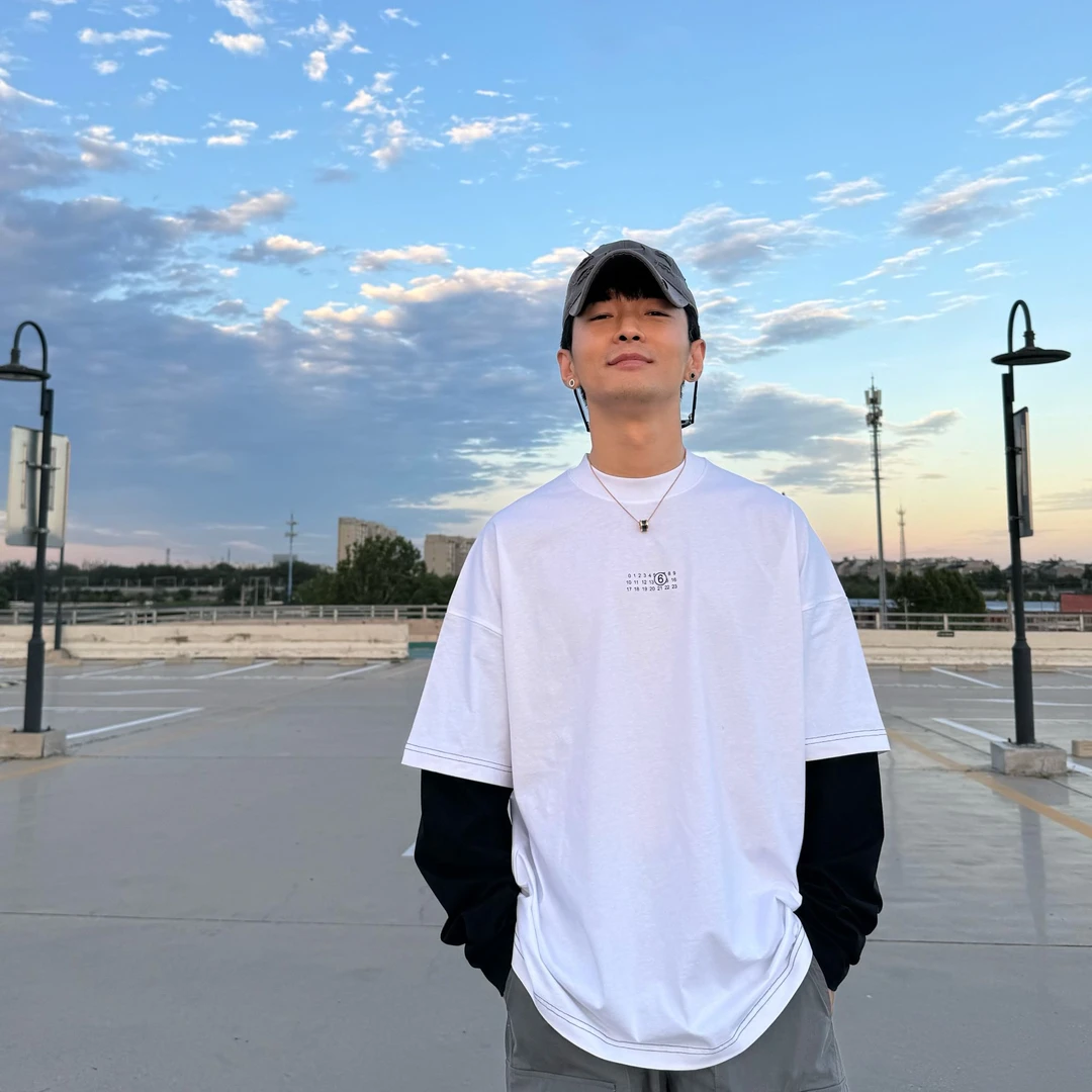 丝光棉幸运6假两件，男女同款