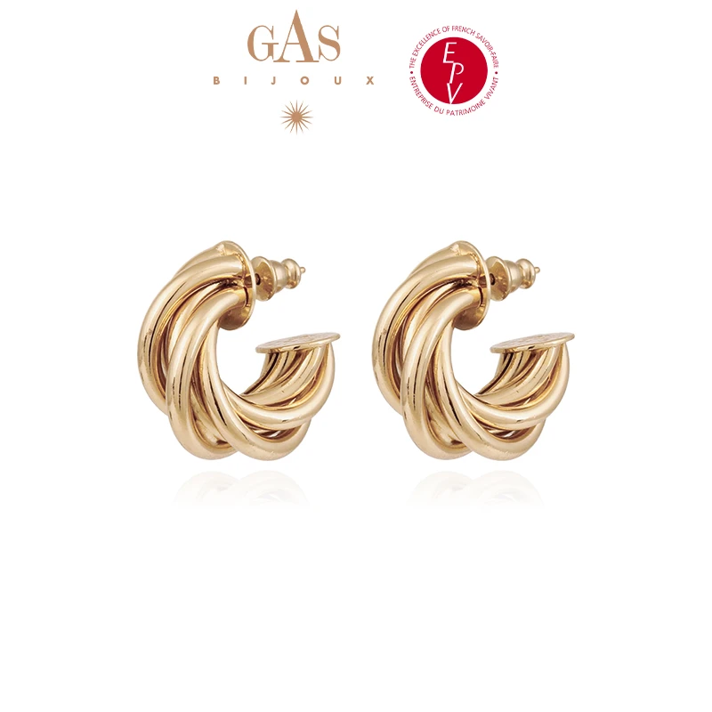 GASBIJOUX【明星同款】艾克双C耳环时尚野性大气精致饰品礼物