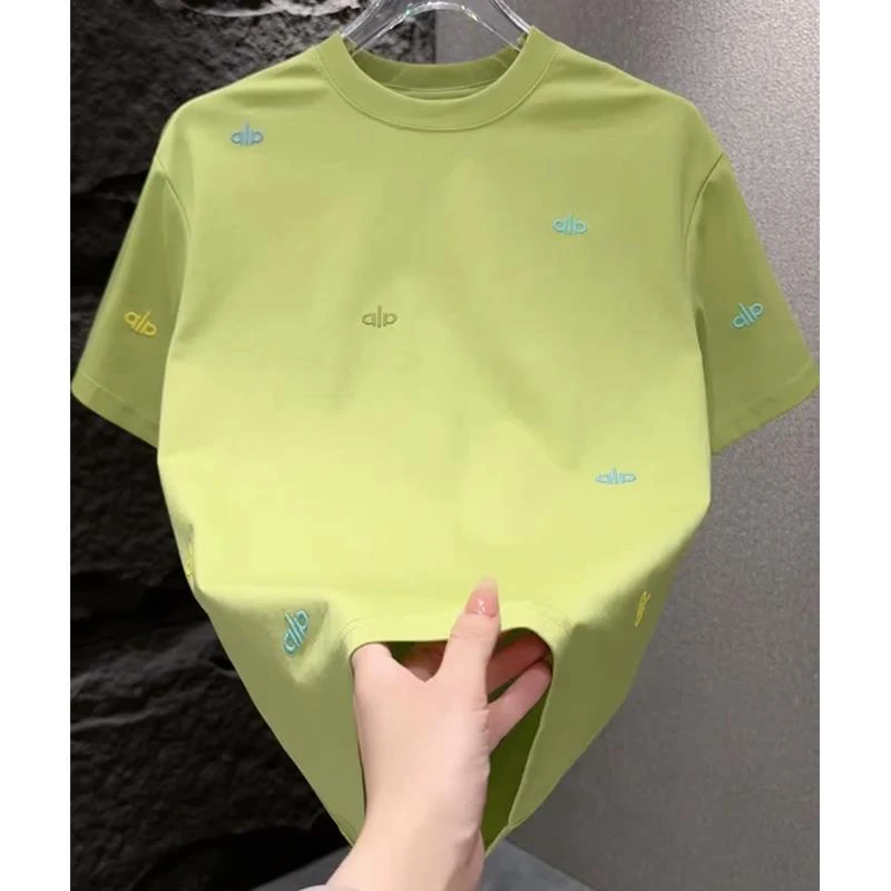 夏季短袖男高级感痞帅欧货潮流青年衣服t恤衫2025新款半袖情侣款