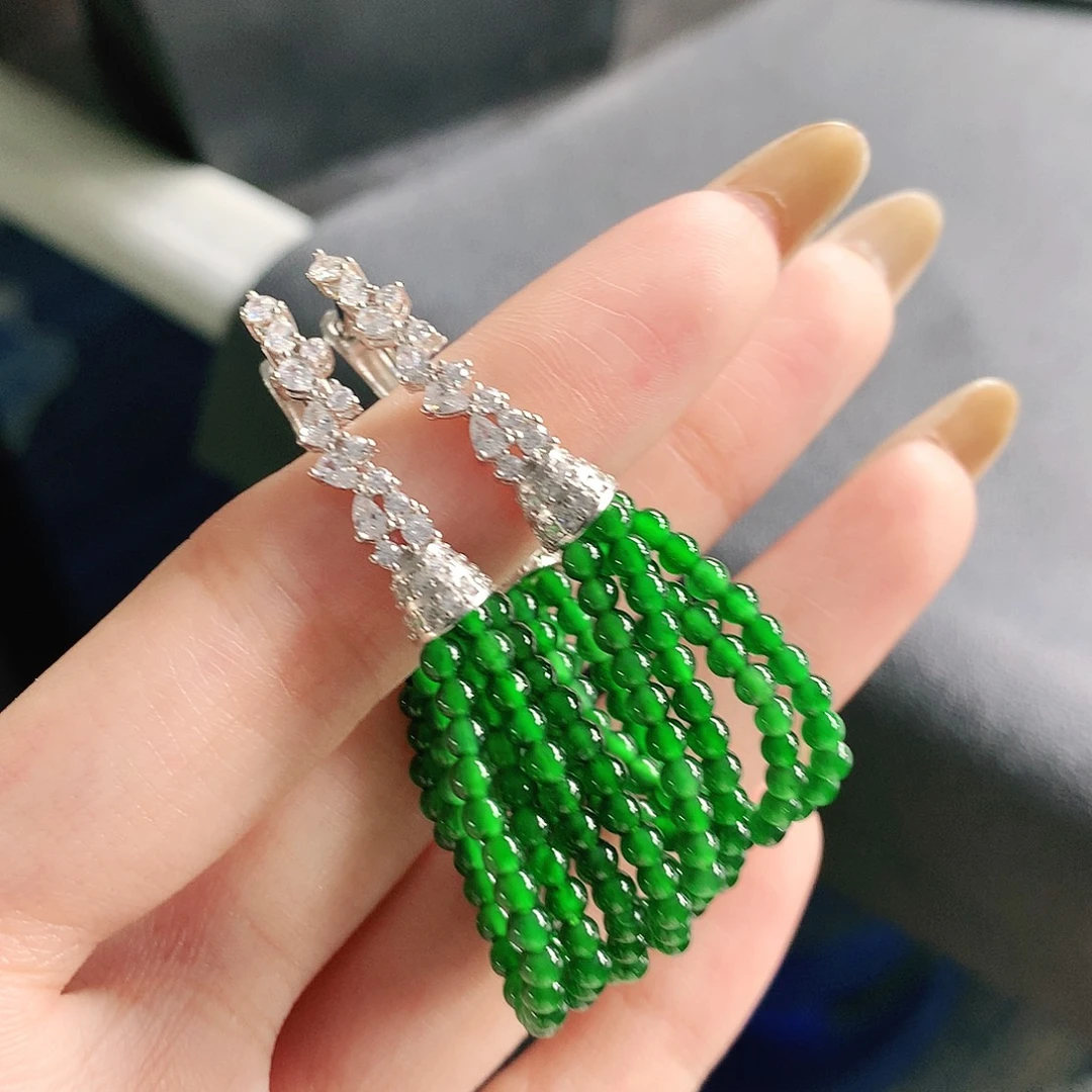 翡翠未镶嵌手串耳饰