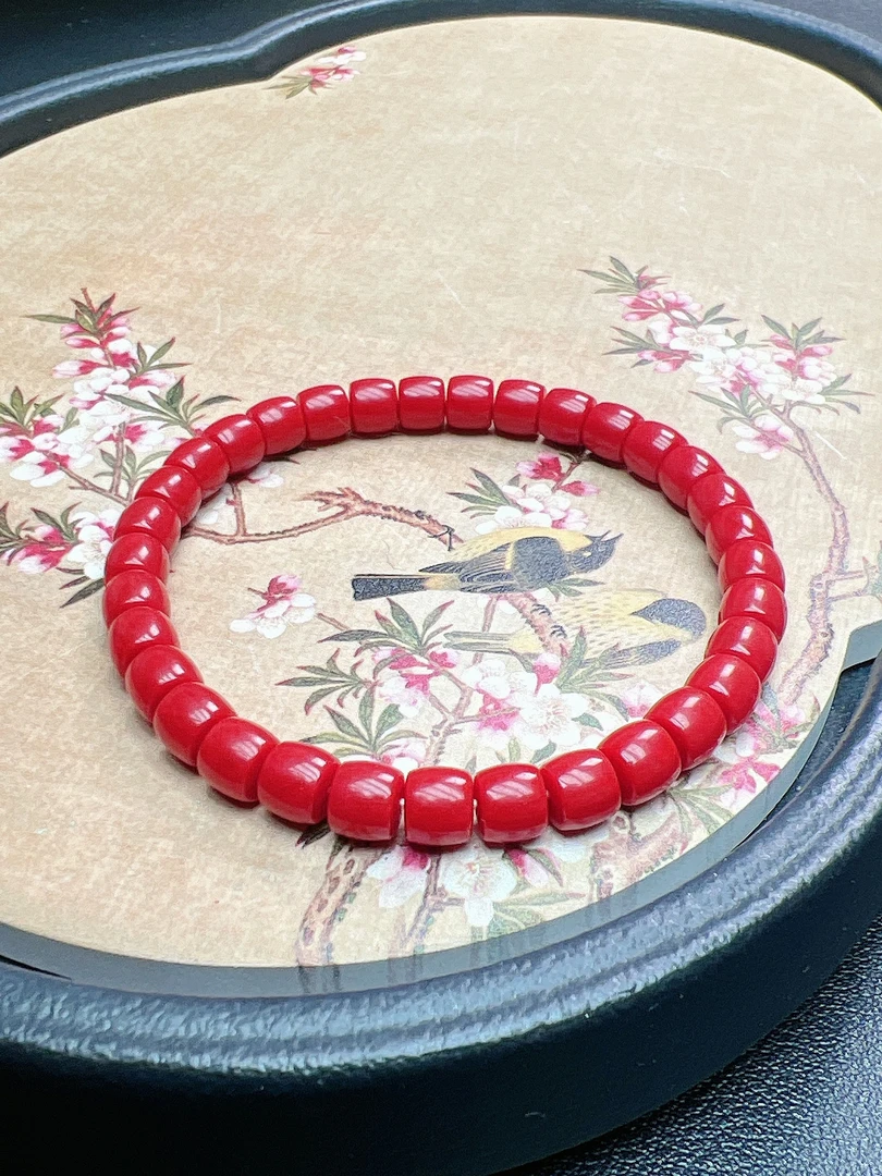 红色老型6mmDIY手链Q1093