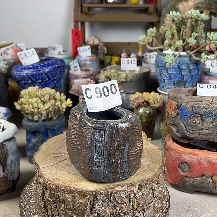 紫砂花盆老杨孤品 微次  内口3.5*4.5