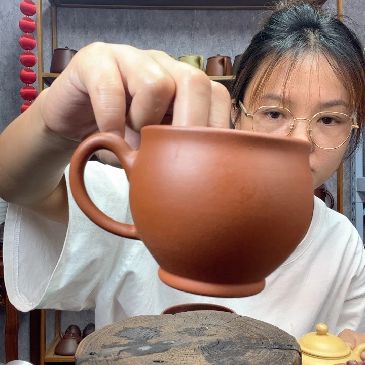 茶杯紫砂平*心原矿紫砂杯