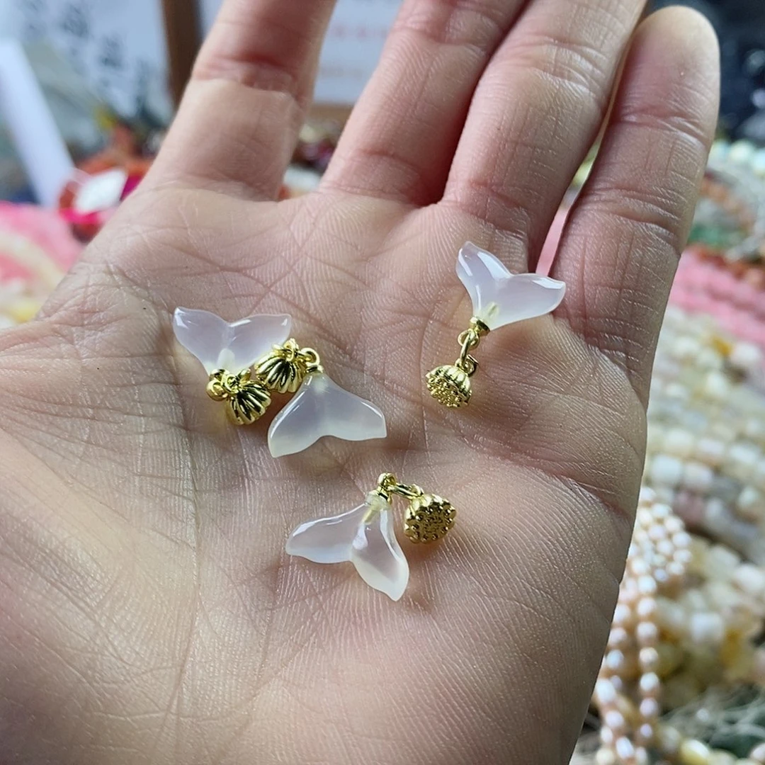玛瑙/玉髓珠宝半成品未镶嵌一个荔枝冻鱼尾A20