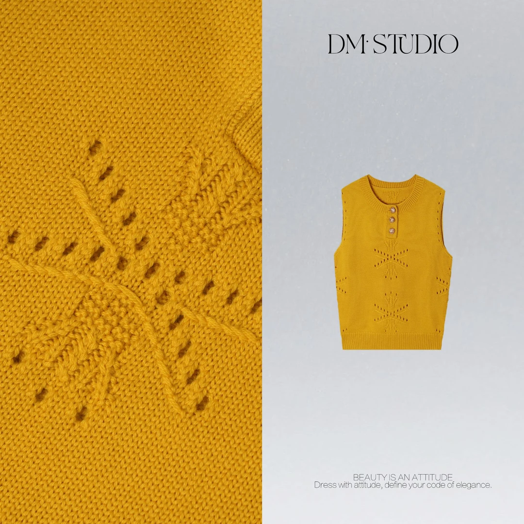 DEDM•STUDIO/极简风气质100%绵羊毛无袖针织马甲2508ZZS/SZ-71382