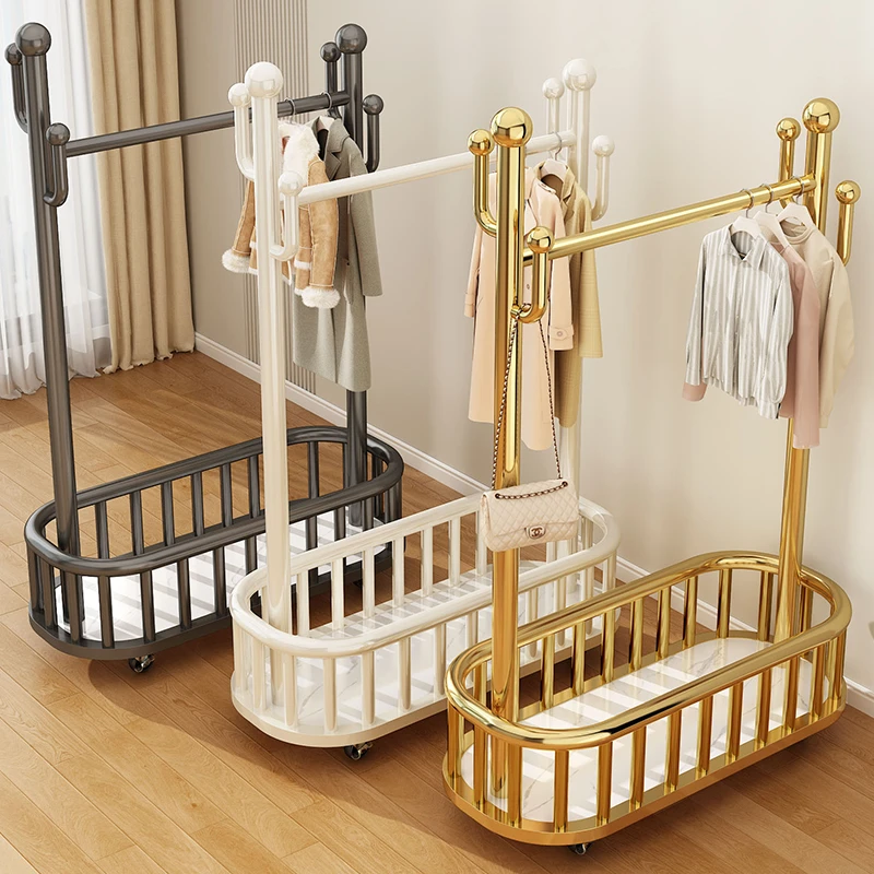 衣架落地卧室挂衣架可移动家用轻奢晾衣架室内衣服架子简易衣帽架