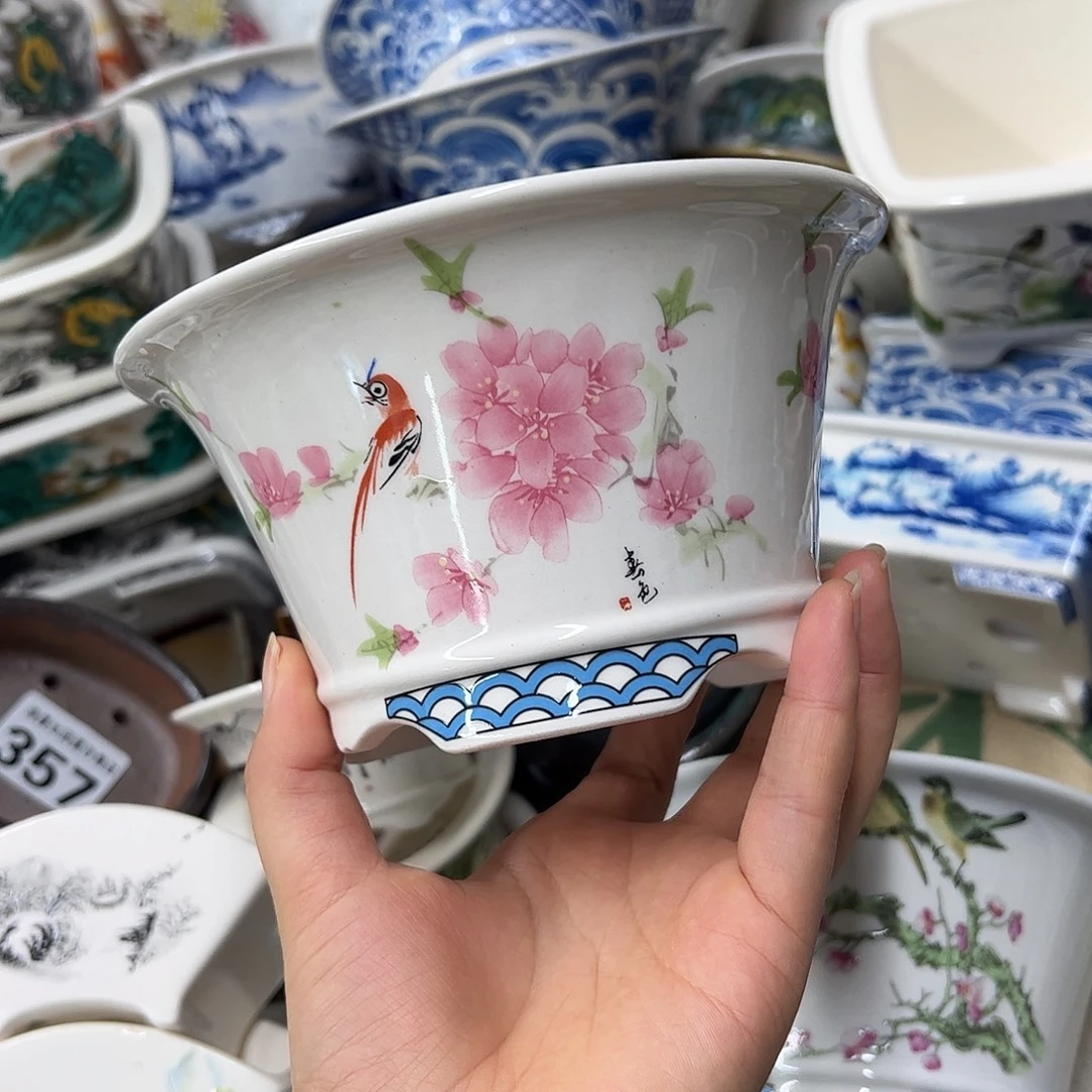 紫砂花盆427号瑕疵15/8cm