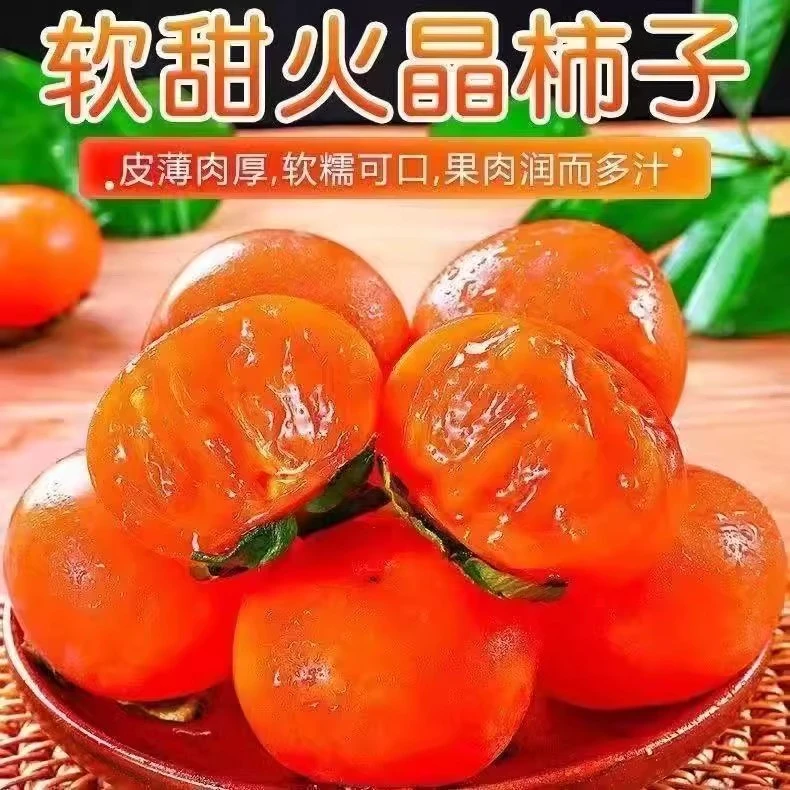 （收到放软了再吃）陕西火晶小柿子蜜柿新鲜当季水果25-40g整箱30枚