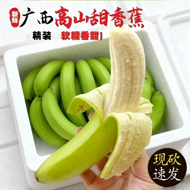 正宗高山香蕉9斤5斤青皮香蕉现摘现发软糯香甜自然熟新鲜水果