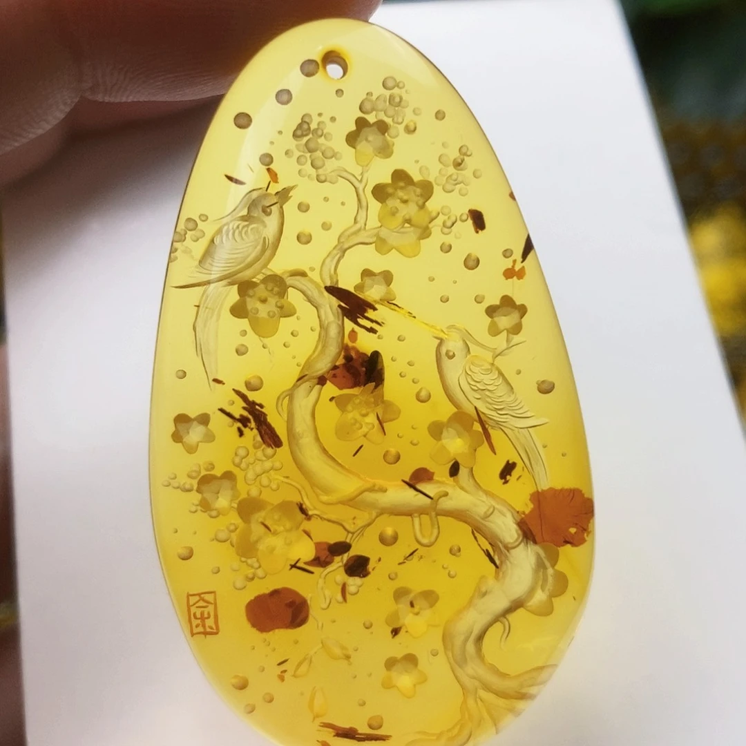 【闪购商品】琥珀（花珀）吊坠(不含链)未镶嵌