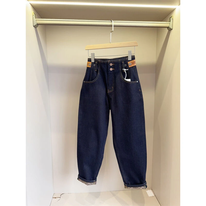 大牌！内里格纹加绒！高腰线显瘦加绒老爹萝卜裤