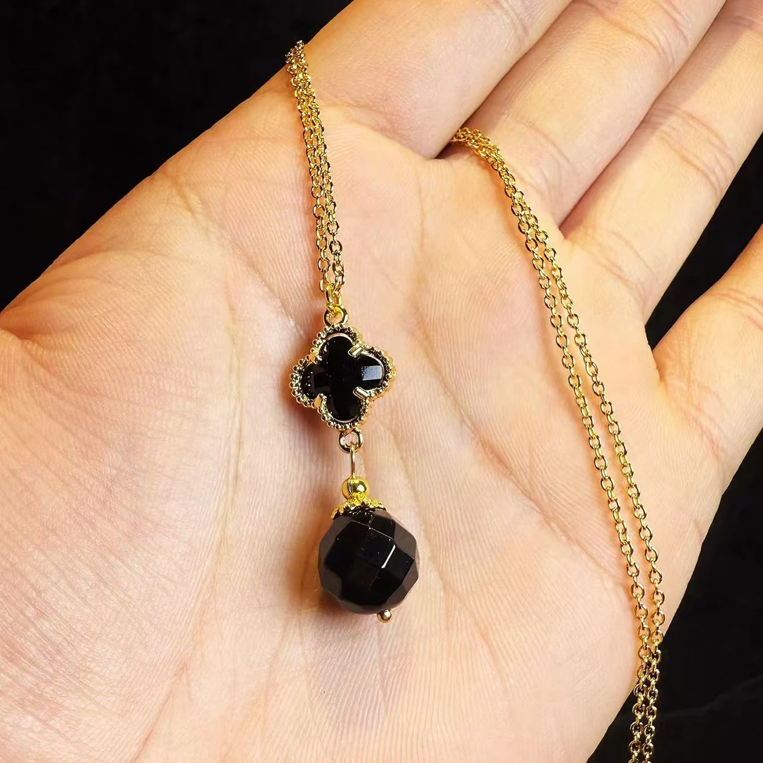 非金属玻璃吊坠 YS448 黑色玻璃圆球吊坠