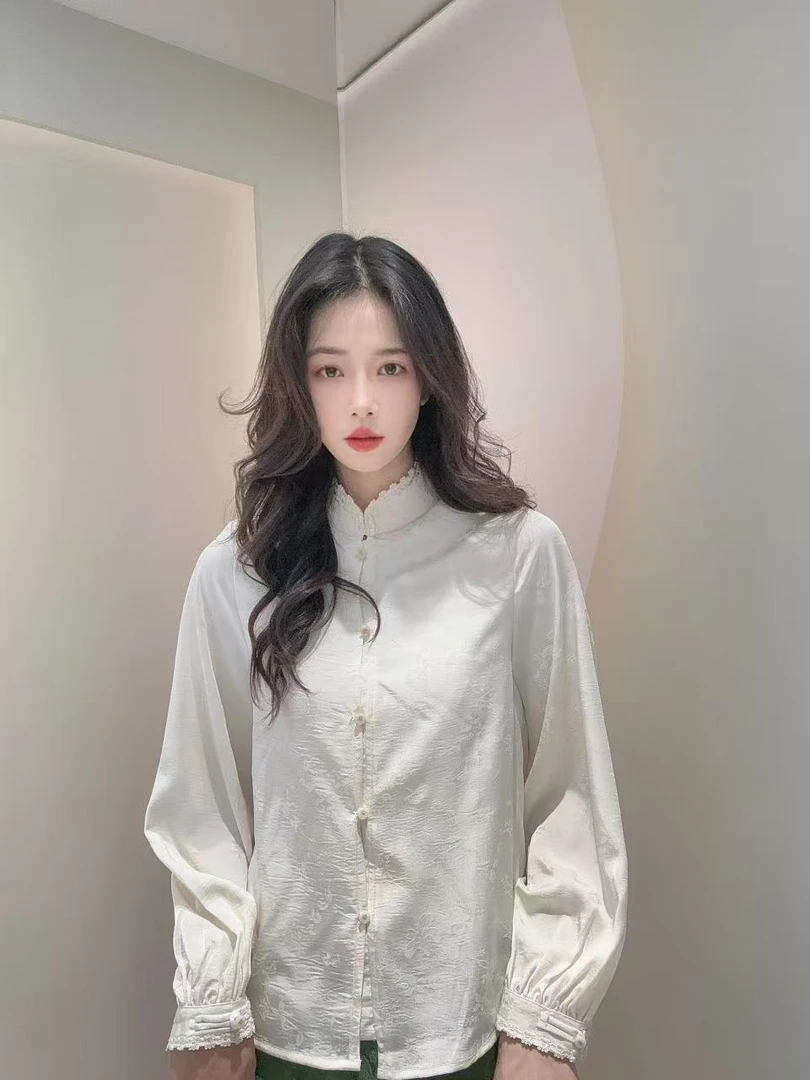九月  小花衬衣  新款中式显瘦国风中式复古汉服上衣