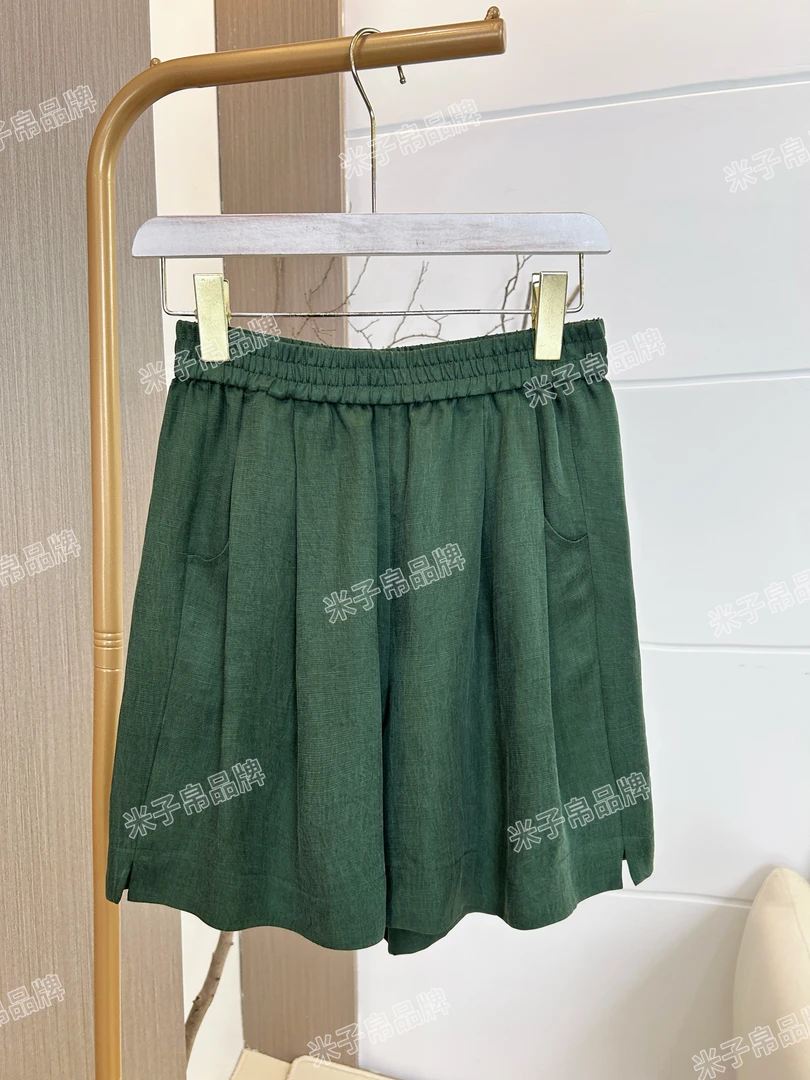 夏季天丝亚麻休闲百搭显瘦A版型短裤