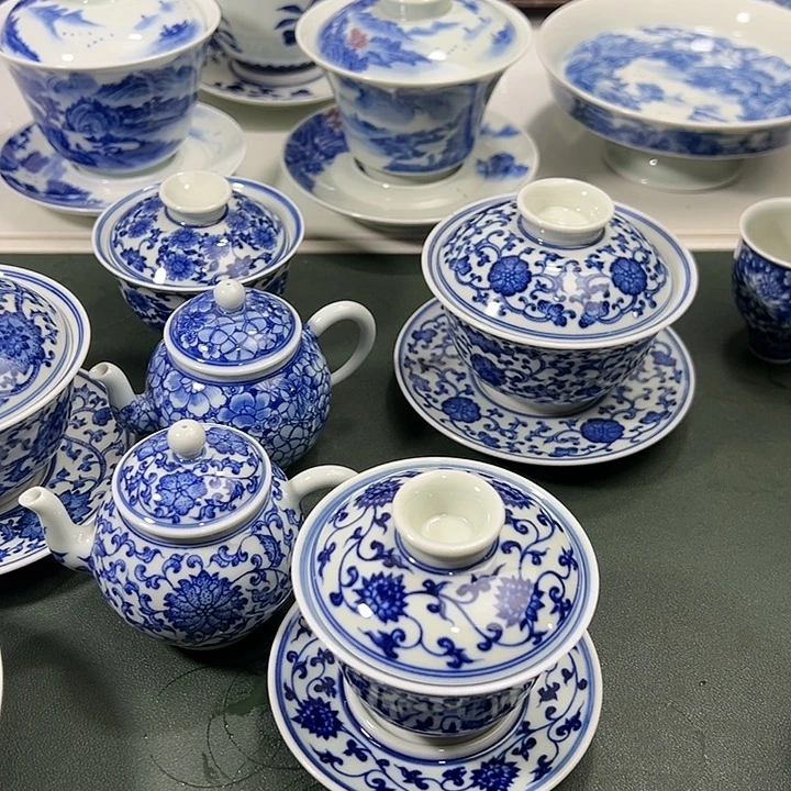 衙***店微瑕柴窑凤凰缠枝花卉三才