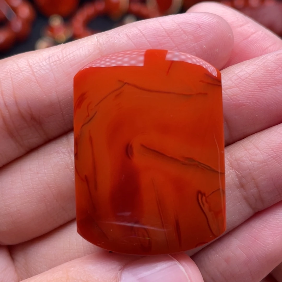 南红玛瑙未镶嵌珠宝奇石无事牌吊坠