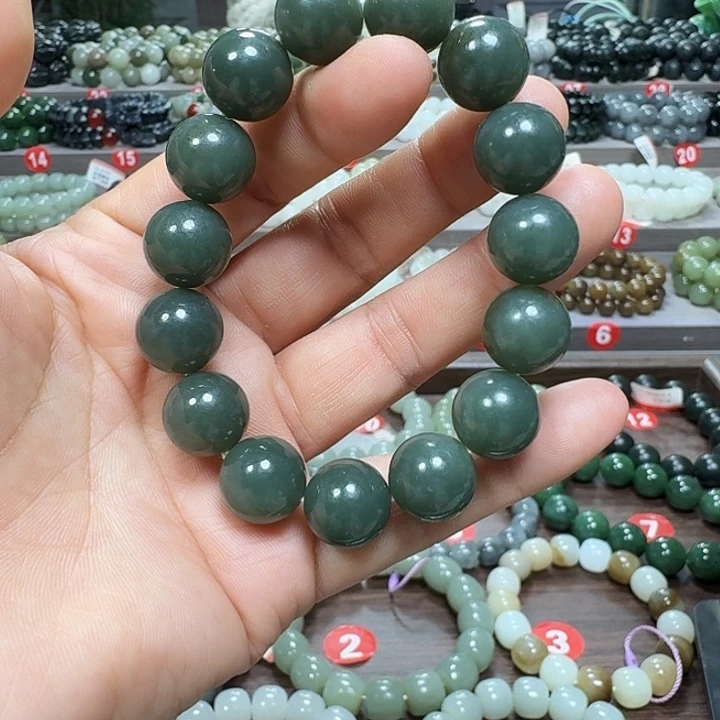 未镶嵌手链和田玉新疆且末蓝卡14