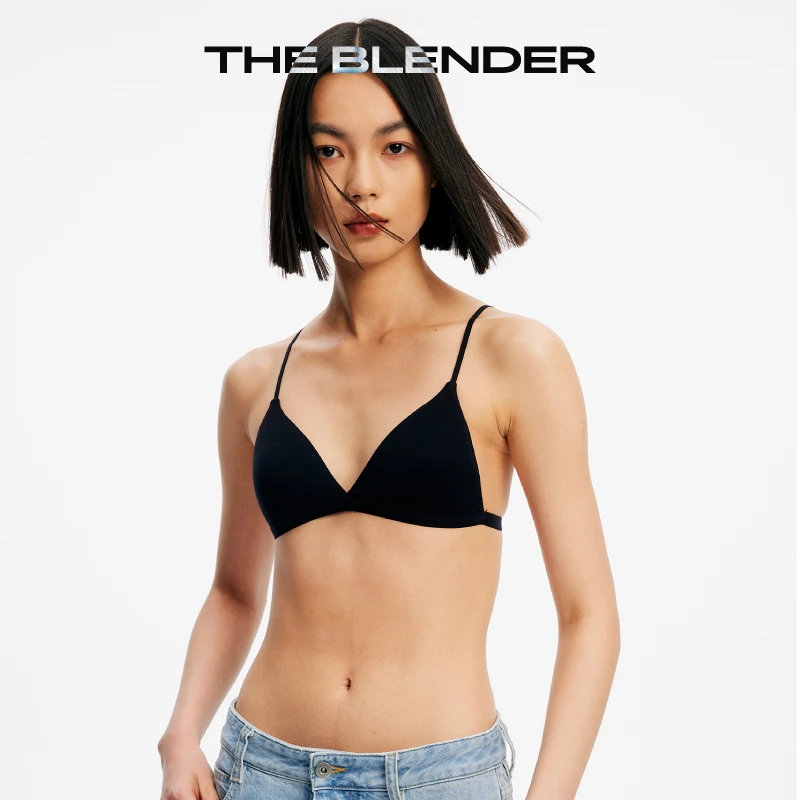 The Blender25秋可拆卸胸垫细肩带琥珀流光美背可外露三角杯达播