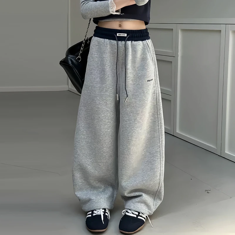 女童裤子秋2025新款儿童直筒运动裤秋装女孩卫裤女大童休闲阔腿裤