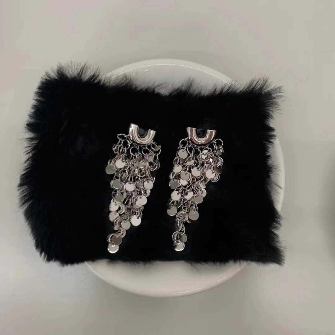 合金耳饰 2322 Hello mina 流苏两色御姐贵气耳饰女