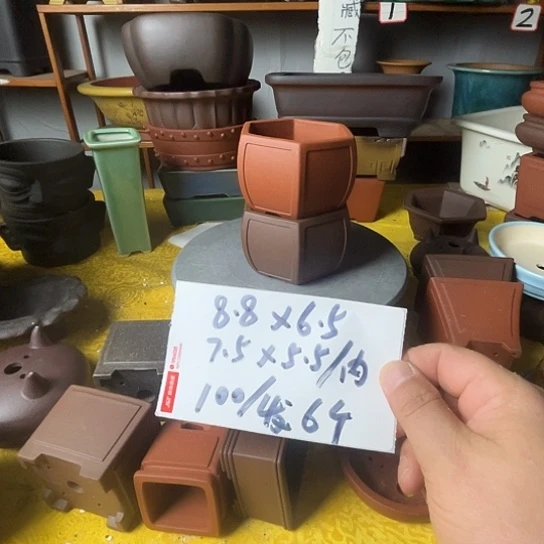 宜兴紫砂花盆六个