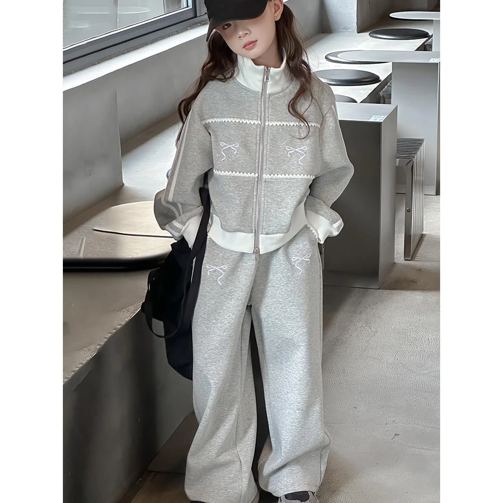 FAVMARTHA-女童运动套装秋装2025新款儿童时髦洋气外套女孩大童春