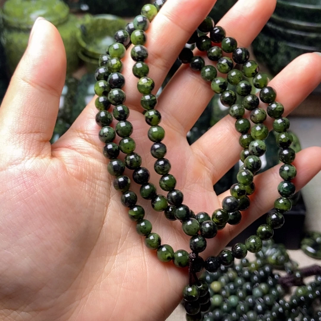 蛇纹石玉未镶嵌药王石项链卡6
