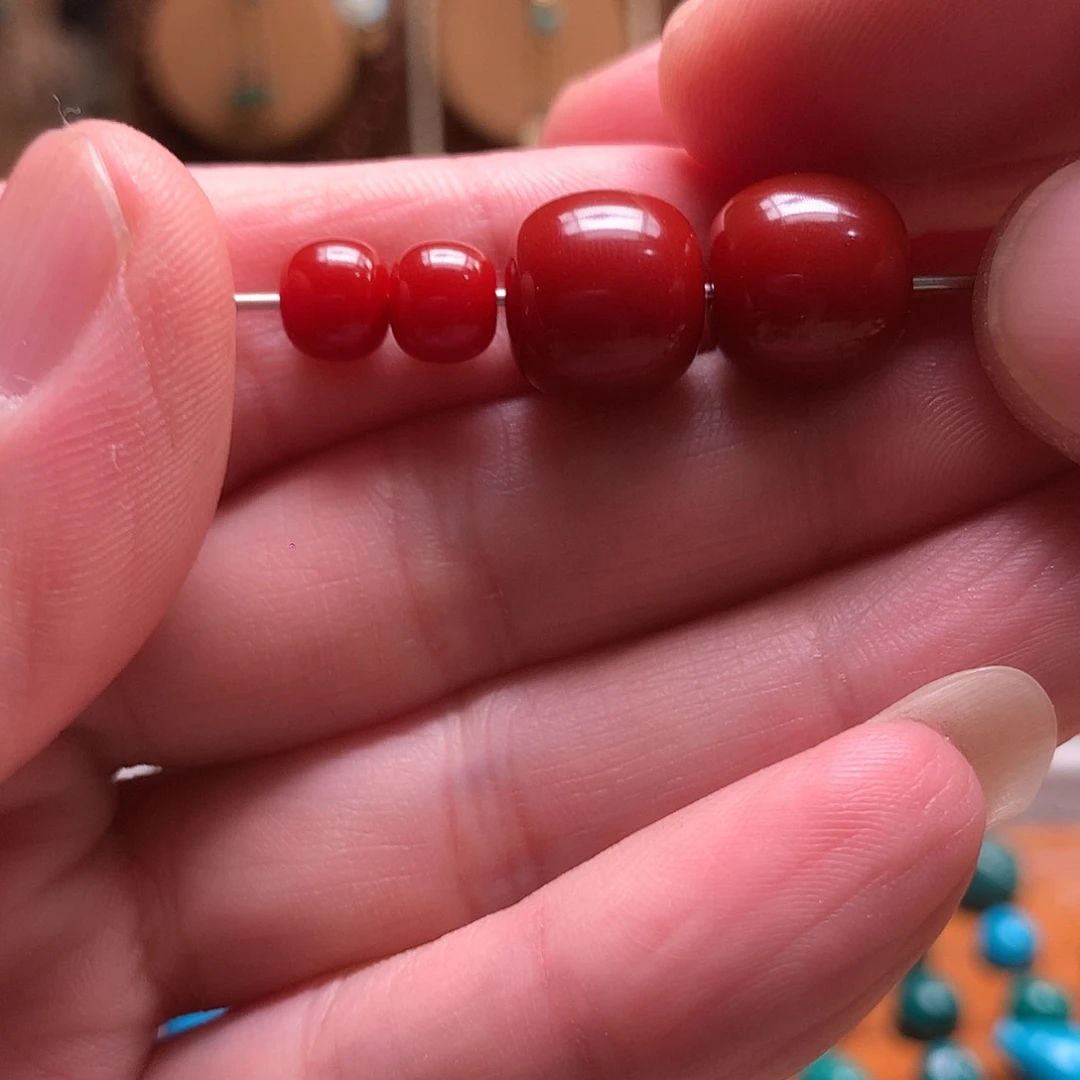 随***缘琉璃颈饰红色8m一套