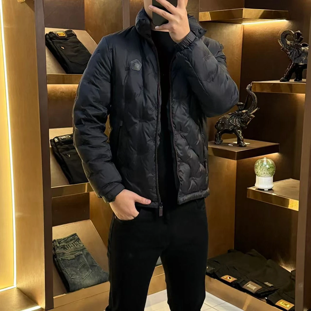 冬季保暖新款男士外套男款秋冬款时尚加绒加厚立领外套-9921