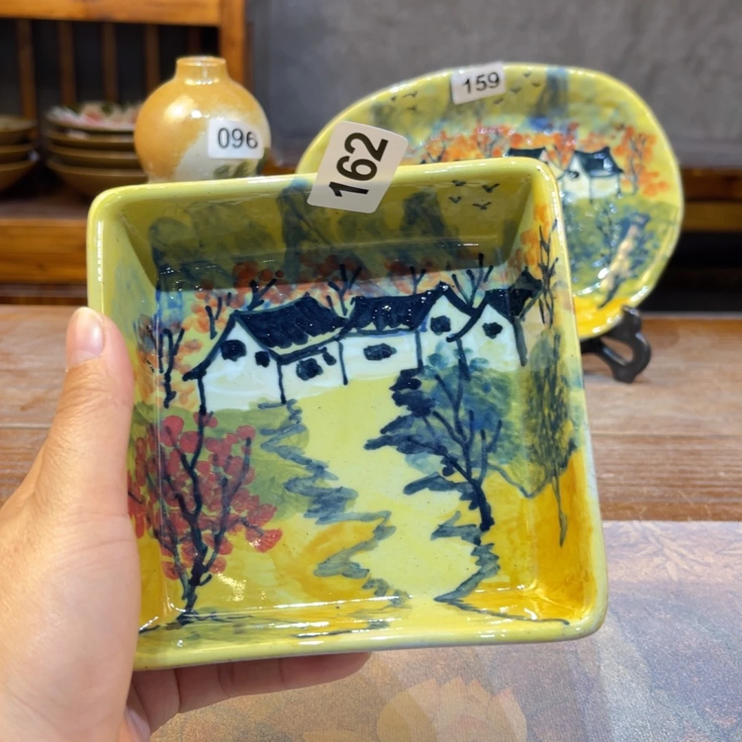 望***楼瓷片景德镇手工制作