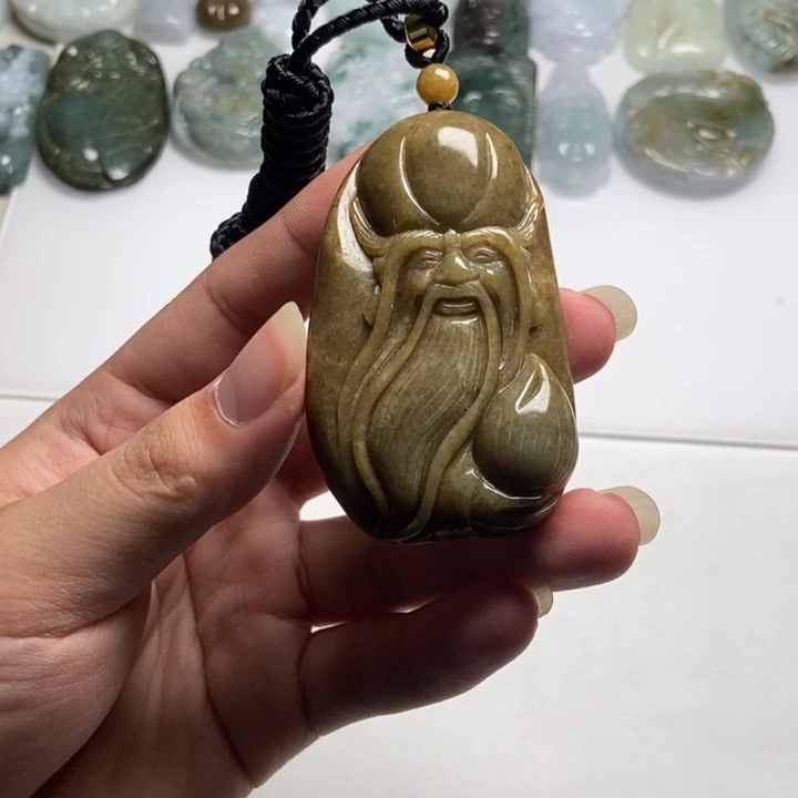 翡翠未镶嵌颈饰寿星21