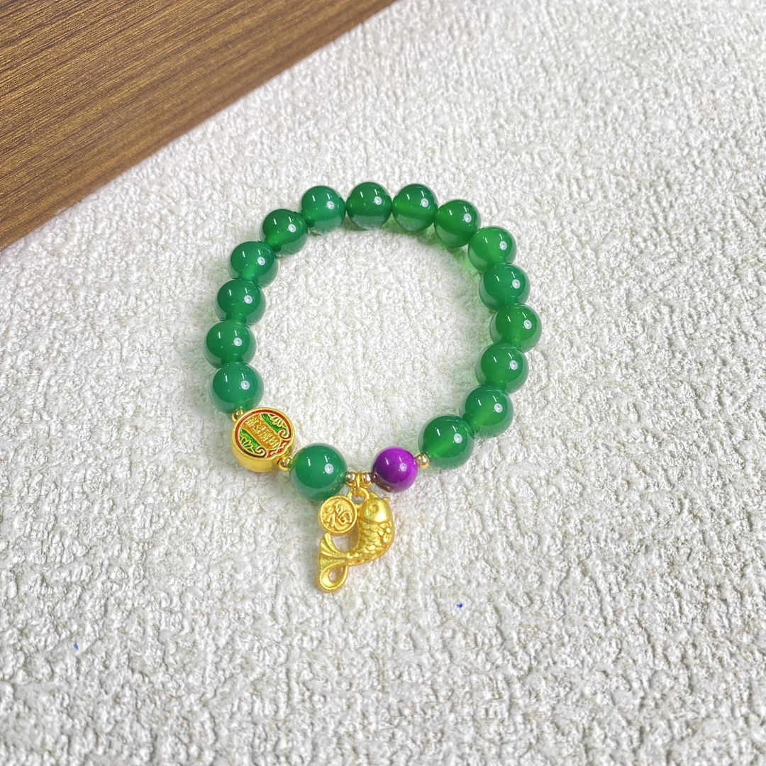 YHKINGS1194设计师款10m绿玛瑙单圈简约多样性发其一不带礼盒