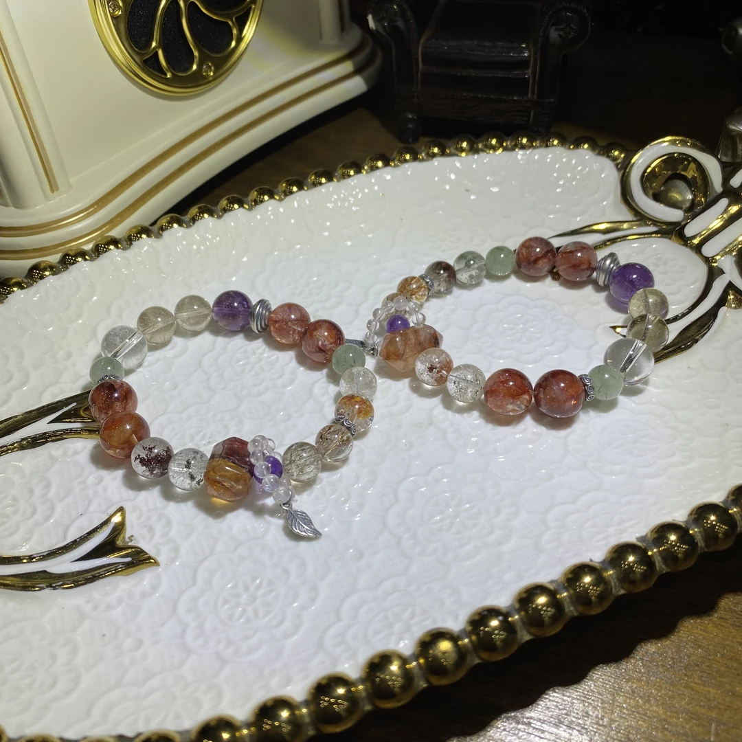 V565-高品质天然老矿料水晶多宝手串单圈设计款 -多样性发其一