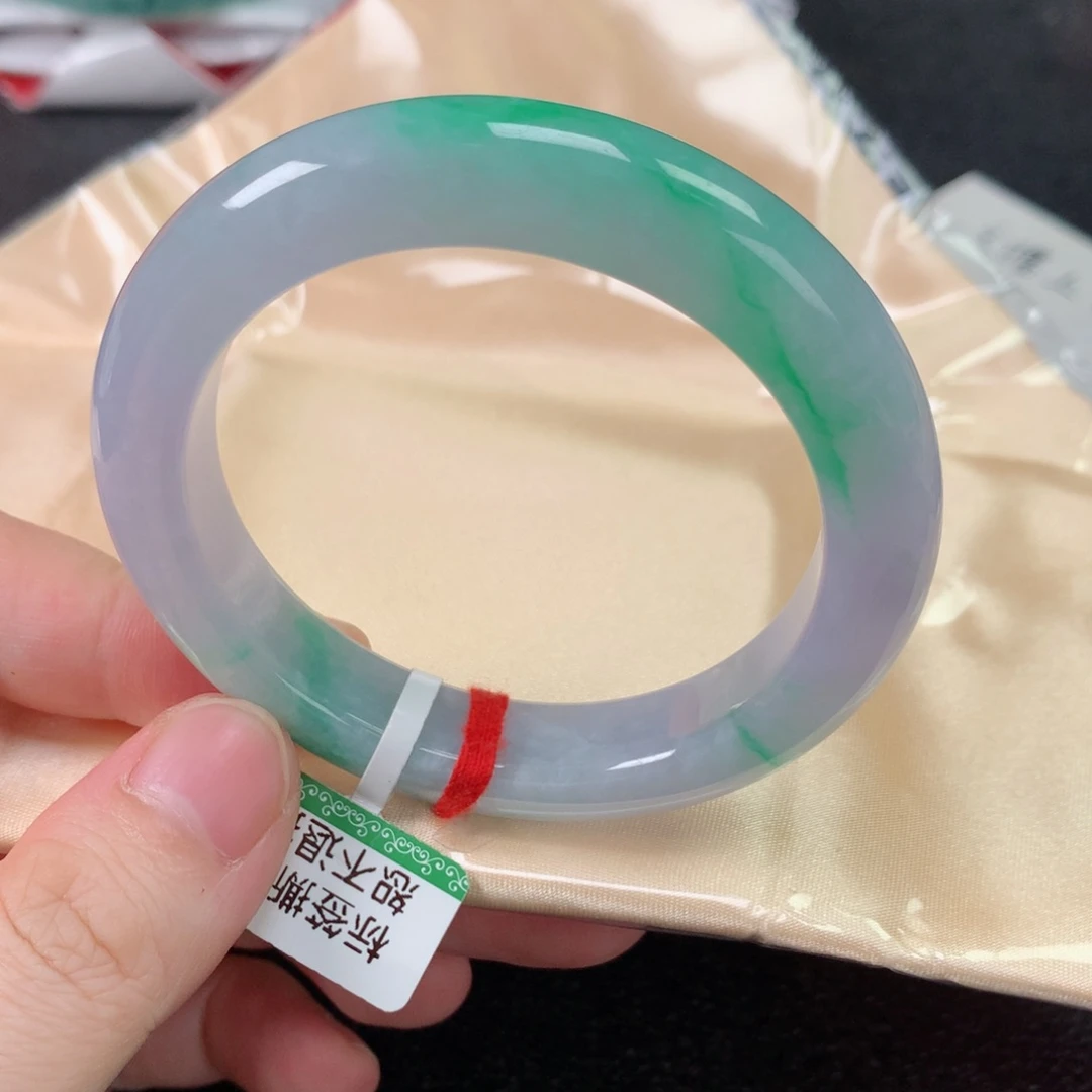 未镶嵌手镯翡翠缅甸天然翡翠手镯52.7