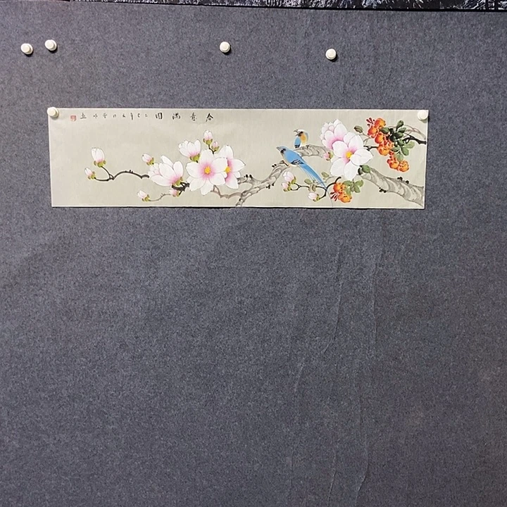 国画四尺对开一副