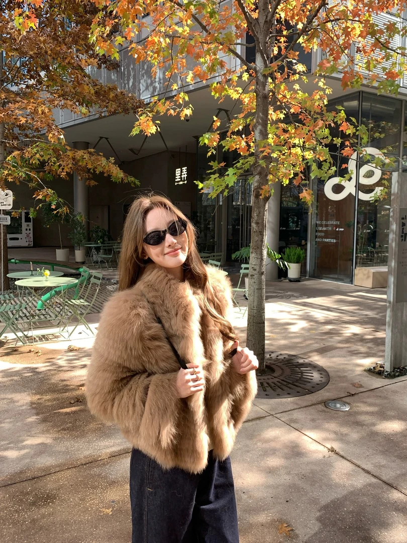 【MAZIA麦姿】”冬日恋歌“进口狐狸毛立领密车韩版时尚减龄皮草外套