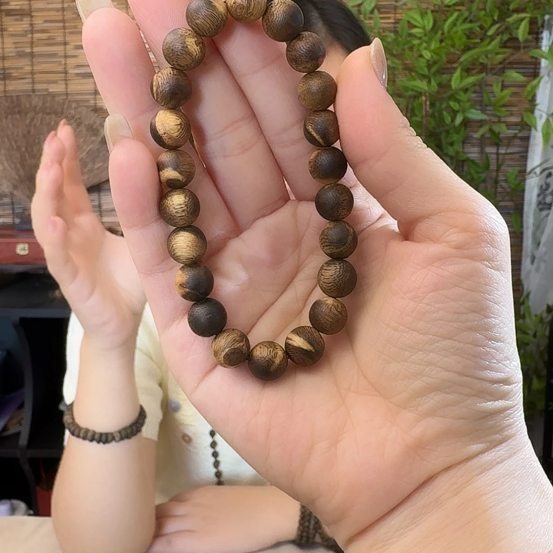 手串沉香奇楠沉香0.9圆珠单圈