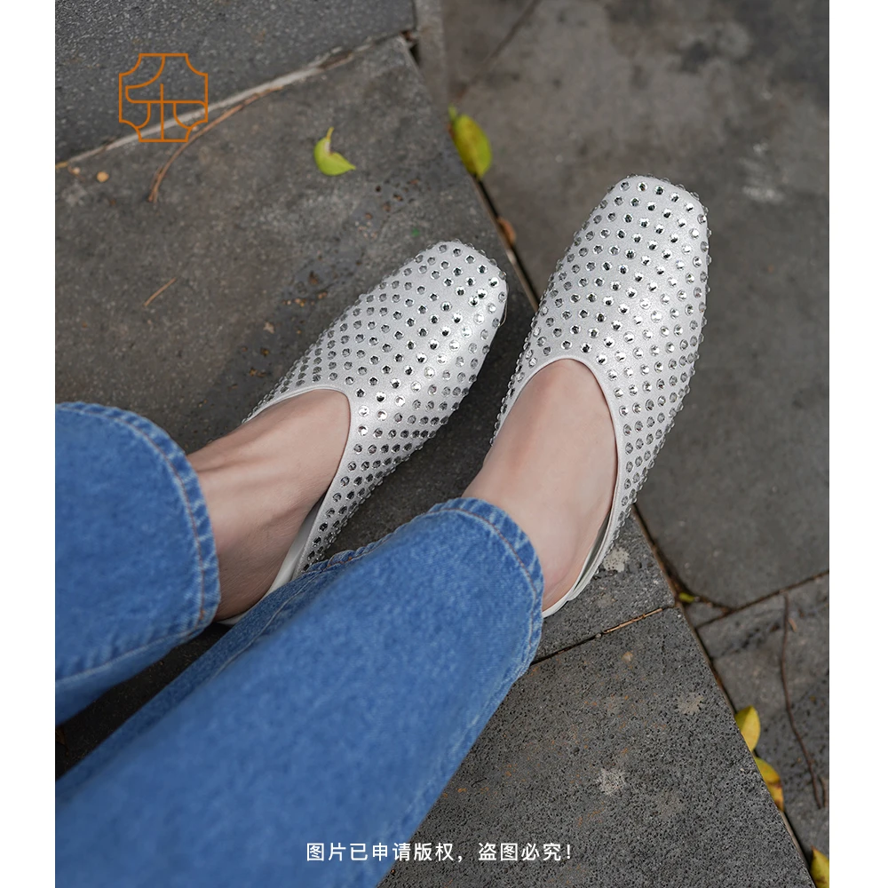 【LESIFAN】方头满钻低跟包头拖3426-397