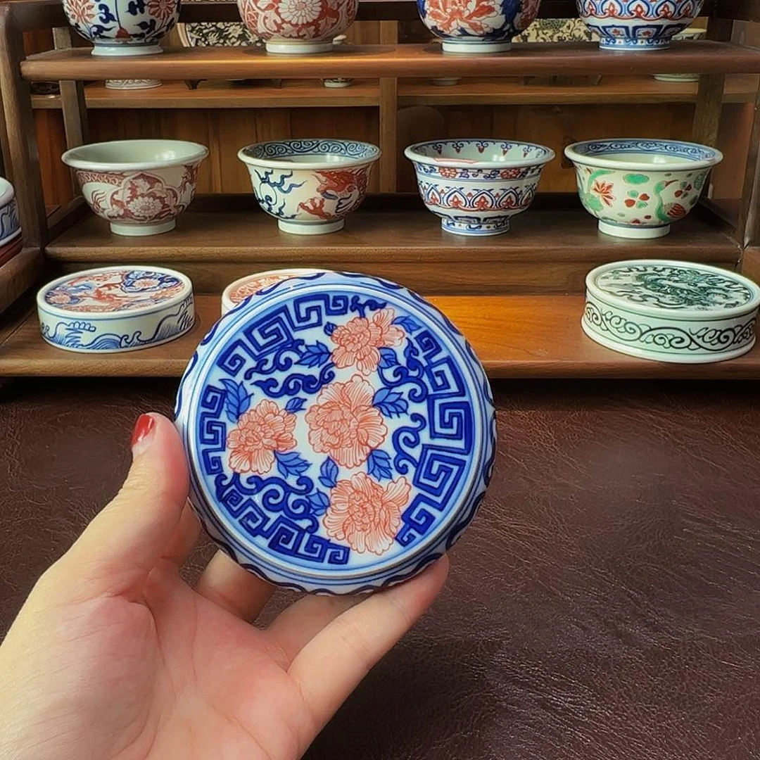 摆件景德镇手工手绘柴窑盖置福利价