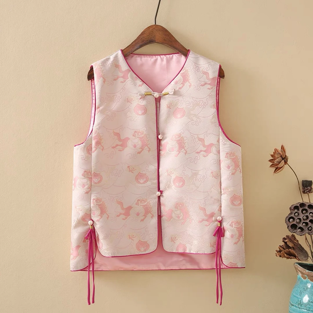 【南国丝府】2025新中式新款春秋季节新款刺绣新中式国风刺绣马甲