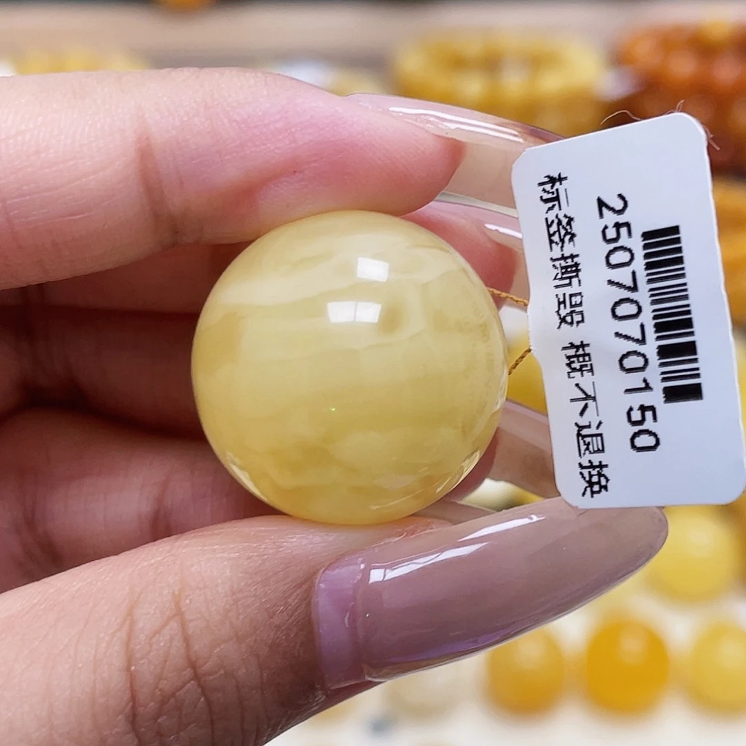 琥珀未镶嵌珠宝奇石22.2mm圆珠