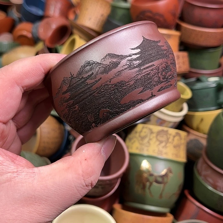 紫砂茶杯全手工紫砂主人杯
